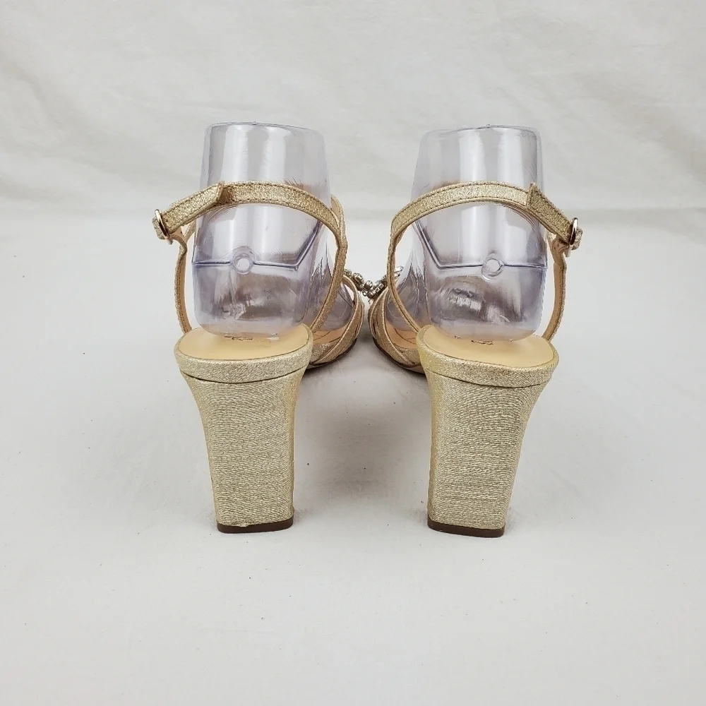American Glamour Badgley Mischka Embellished Heels Sandals